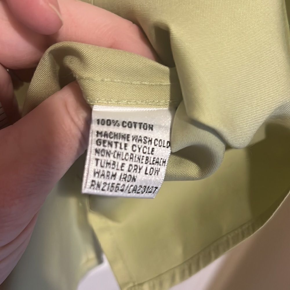 Talbots Wrinkle Resistant Button Down Blouse Sage… - image 3